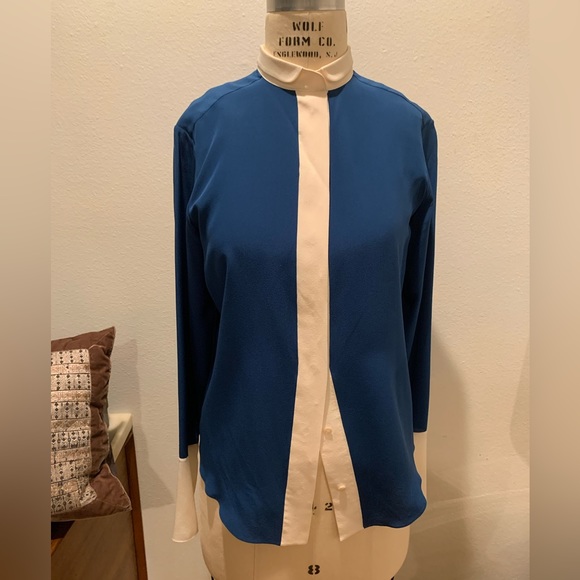 Chloe Silk Blouse Ocean Blue Size:34 Excellent Condition - Picture 9 of 9